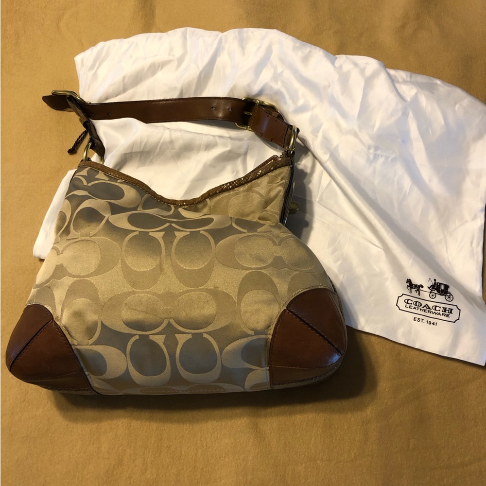 Coach brand brown/tan hobo bag